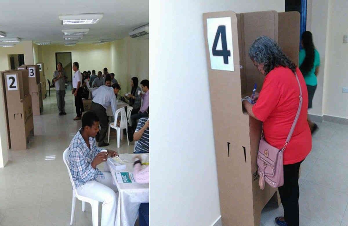 Puestos de votación en Santo Domingo, Ecuador. Foto: Cancillería.