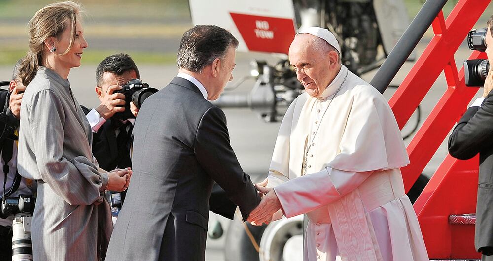 Bergoglio se reunió con Juan Manuel Santos cuando aún era presidente de Colombia.