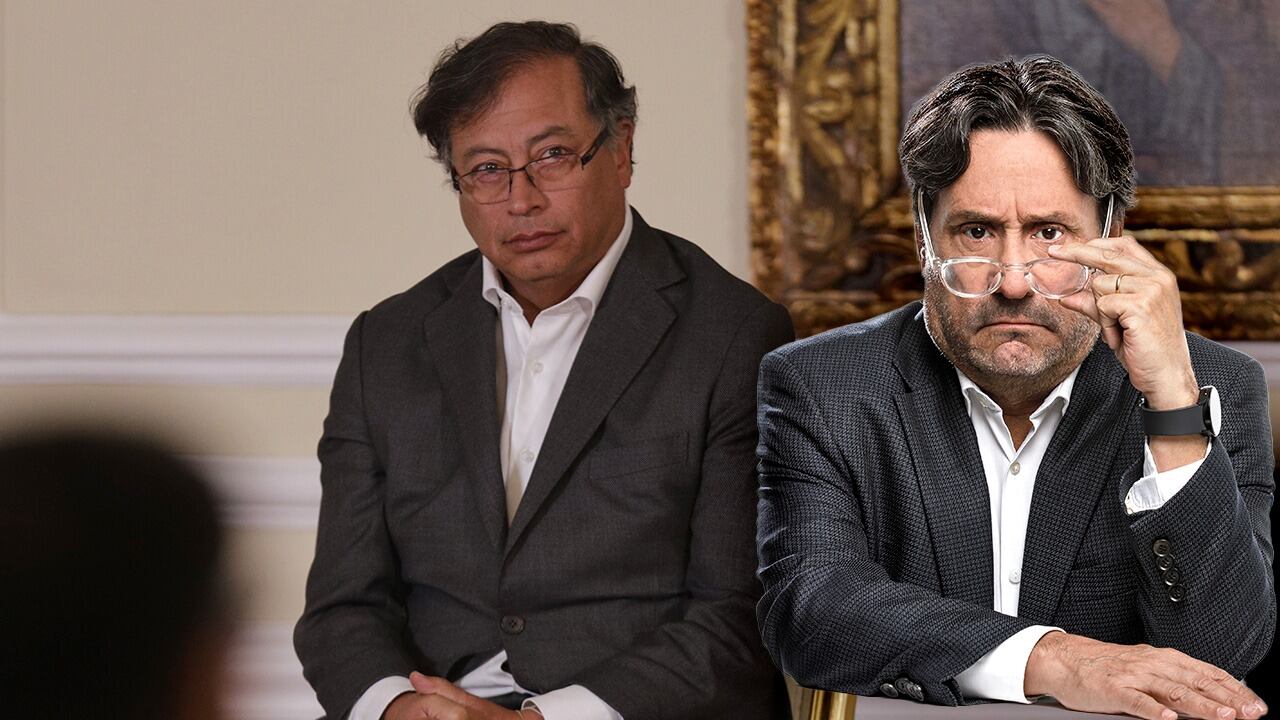 El presidente Gustavo Petro y el exvicepresidente Francisco Santos