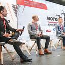 Ariel Soto, periodista económico; Santiago Arbeláez, director de Desarrollo de Negocios de AKT; Iván García, gerente de Asuntos Corporativos de Auteco Mobility; Joaquín Losada, presidente de Fanalca Honda, y Richard Campollo, socio y director general del Grupo Uma.