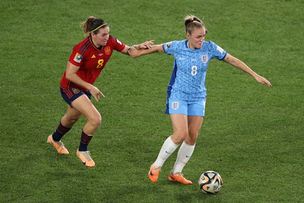 Acción de juego en la final del Mundial Femenino 2023.