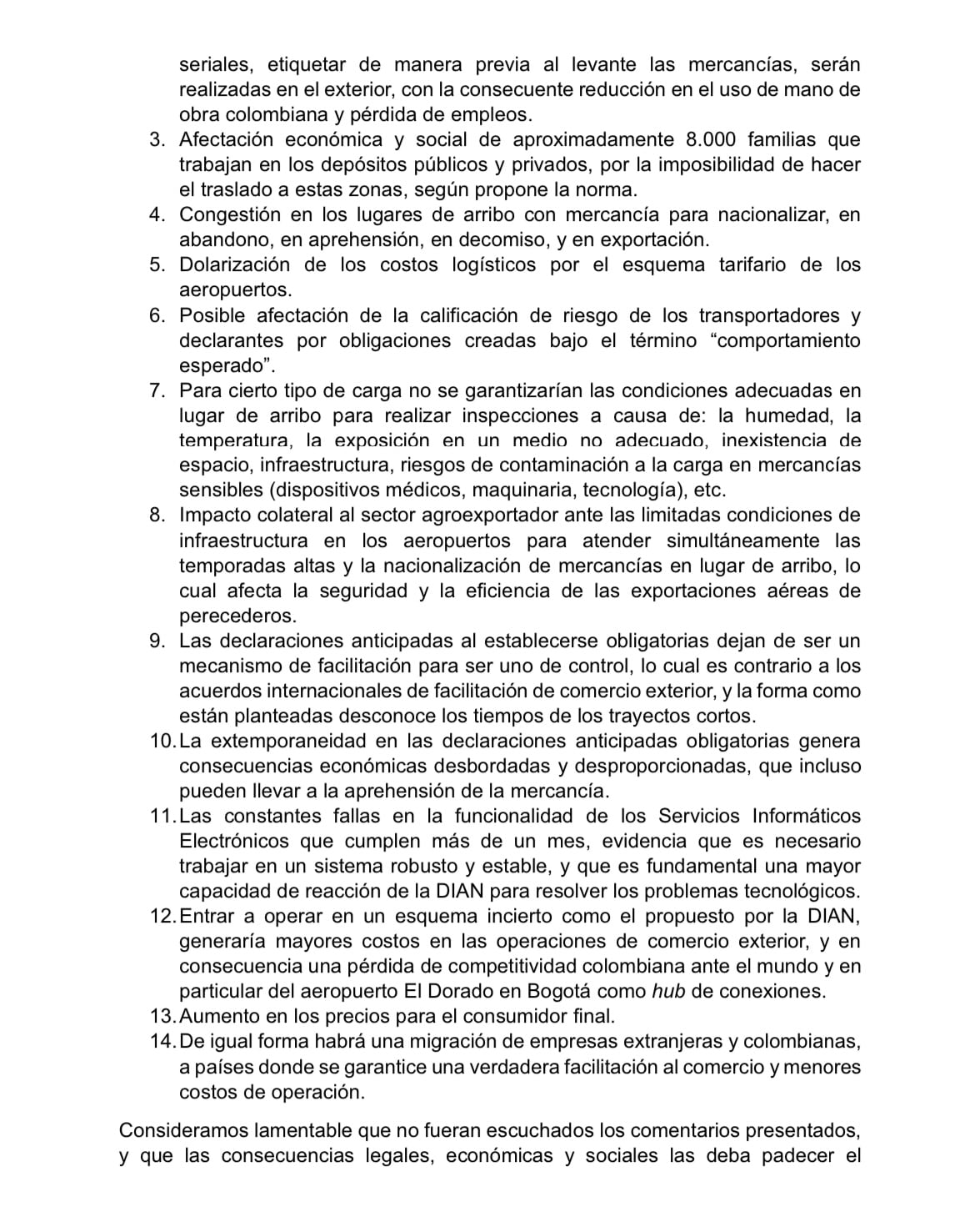 Carta gremios Dian