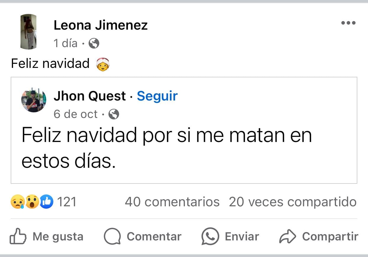 Yuleisi Briyith Jiménez Vásquez fue identificada la joven asesinada la noche de este domingo en el barrio La Floresta, en Soledad.