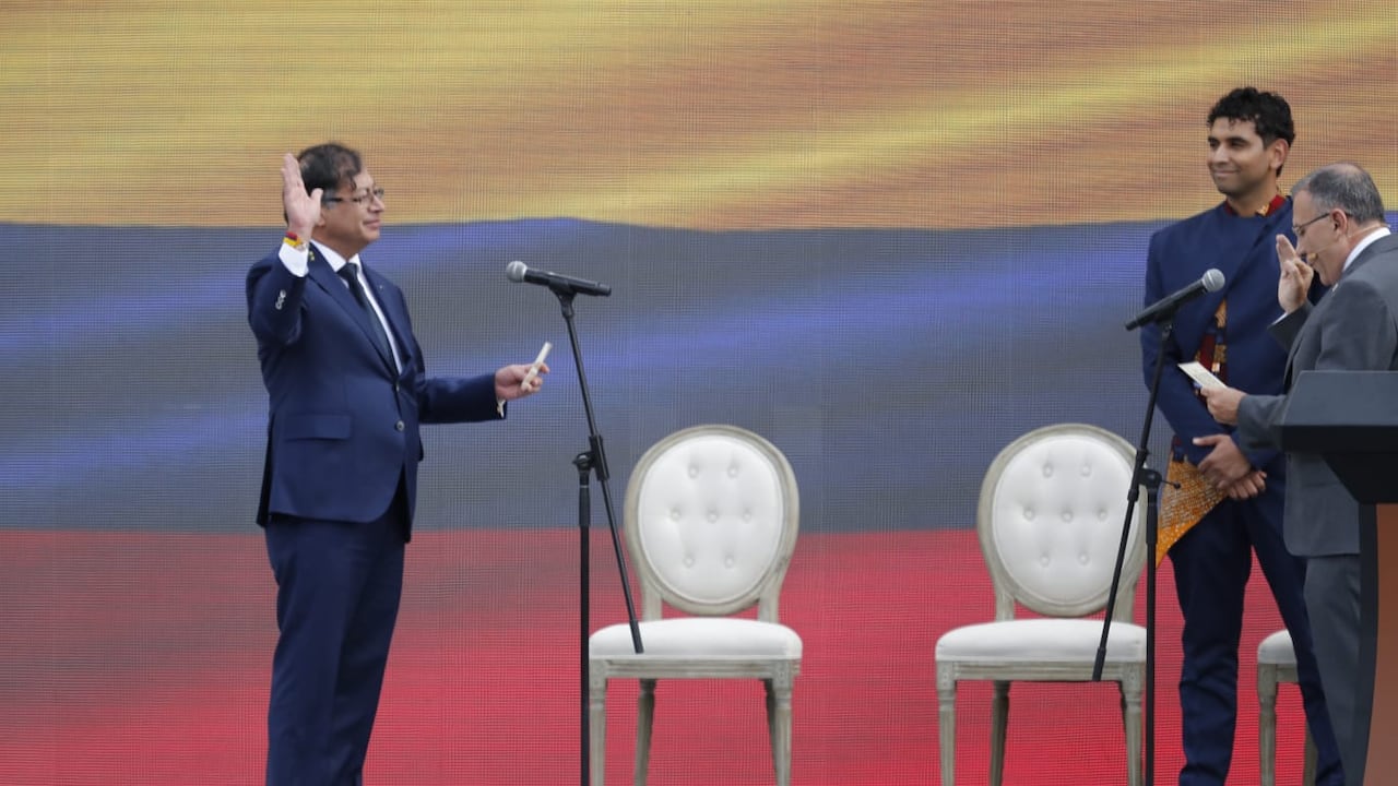 Posesión Presidente Gustavo Petro con Roy Barreras Presidente del Congreso