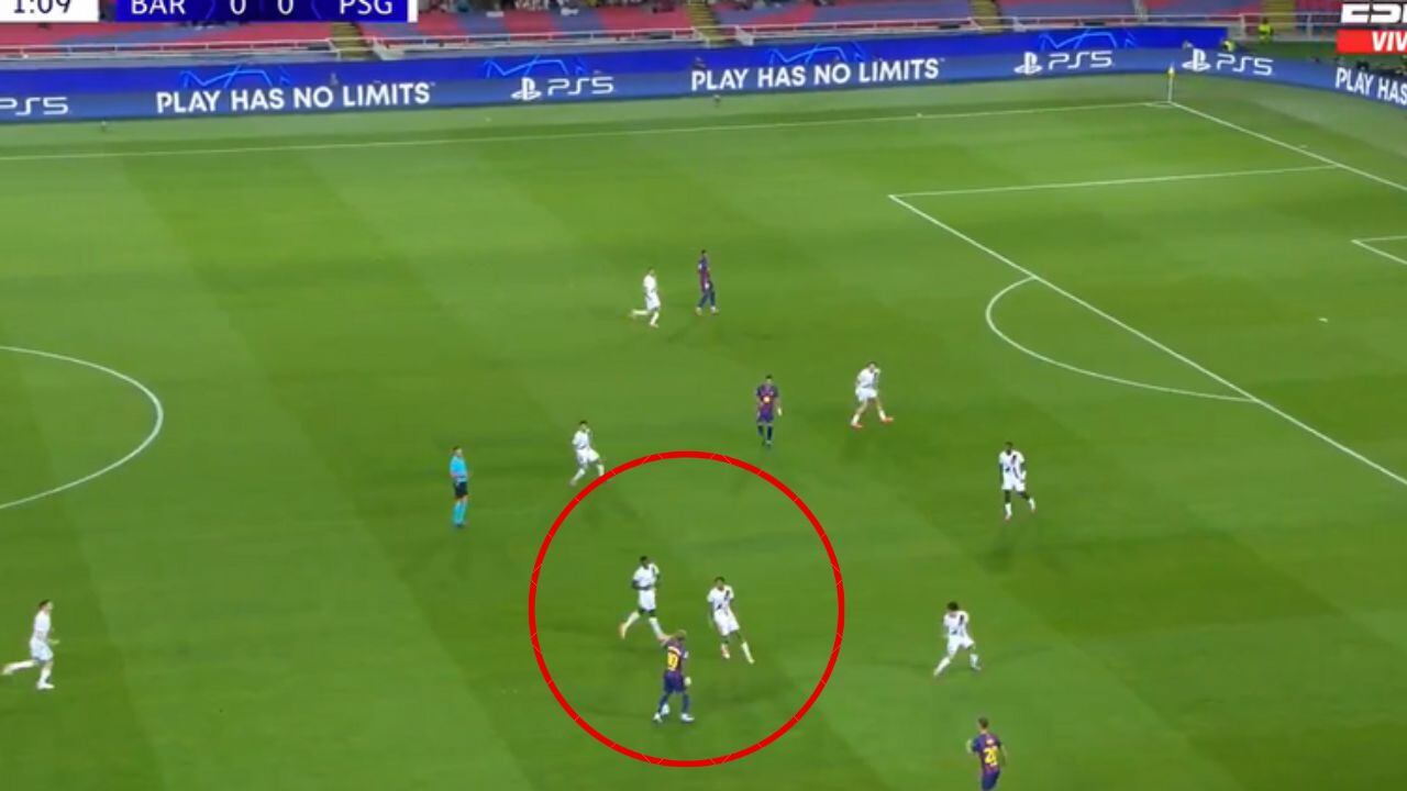 Imagen de la jugada de Lamine Yamal.