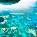 Panorámica del Gran Agujero Azul en Centroamérica.
