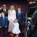 El presidente electo de Colombia, Abelardo de la Espriella, llega con su familia a la ceremonia de investidura en Cali, Colombia, el viernes 7 de agosto de 2026. (AP Foto/Santiago Saldarriaga)
