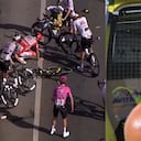 Caída de Tadej Pogacar en la Vuelta a España.