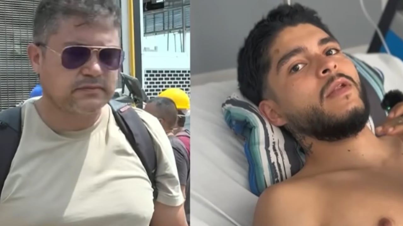 René Arboleda y su hijo Samuel, quien sobrevivió al terremoto en Pereira.