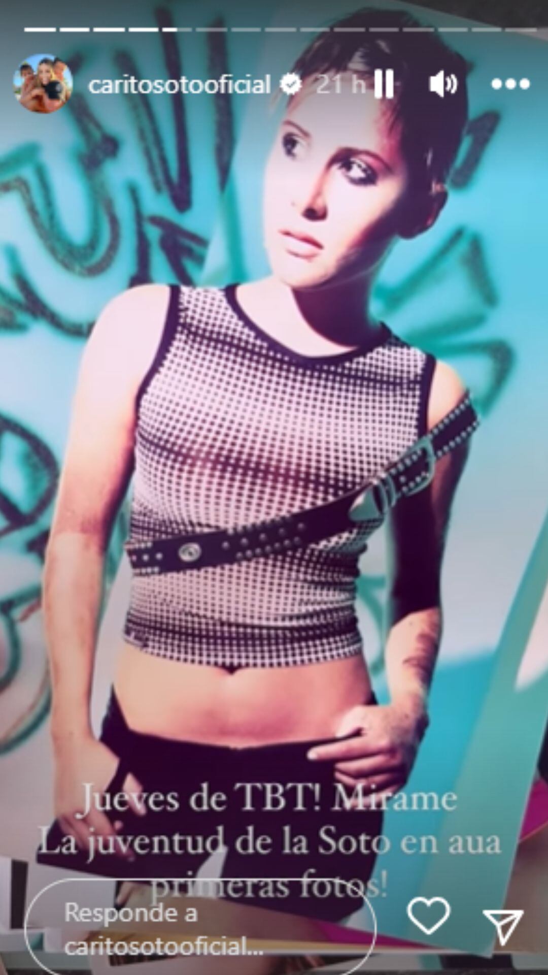 Carolina Soto compartió instantáneas de su juventud en sus historias de Instagram.