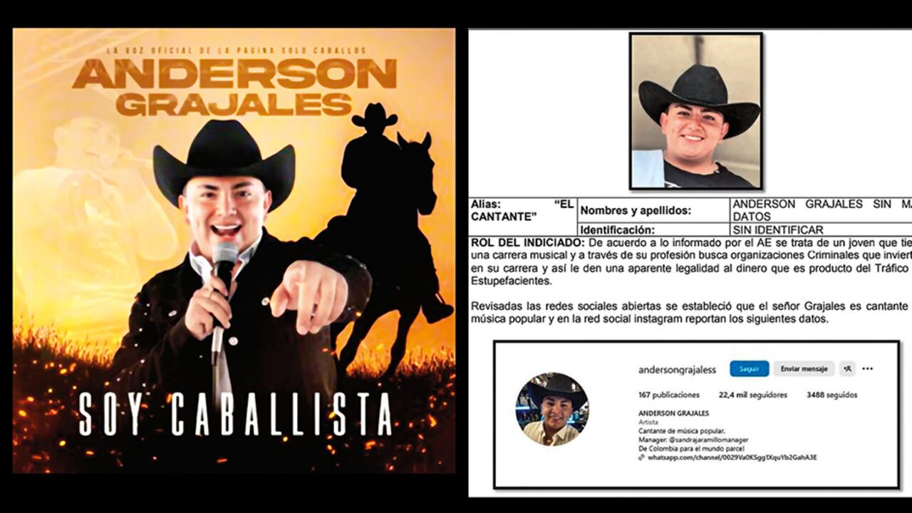 Según el informe, la red lavaba dinero a través del cantante Anderson Grajales. El artista habló con SEMANA y negó el vínculo.