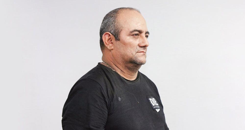    El magistrado Gustavo Salazar y el procurador delegado Alonso Pío Fernández integraron la comitiva que visitó a Otoniel. 