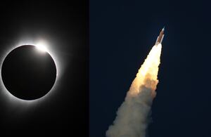 Durante aproximadamente 53 minutos, la nave estará perfectamente alineada con la Luna y el Sol.