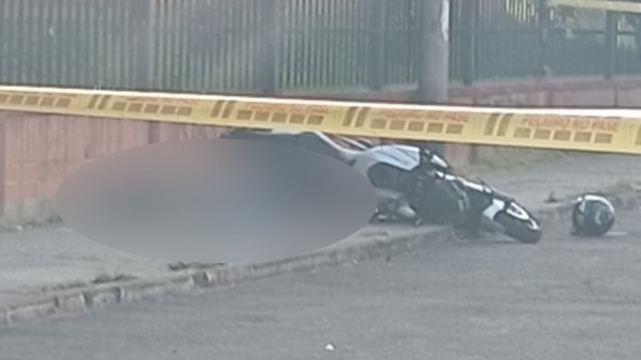 Así quedó la escena en la que el presunto delincuente murió.