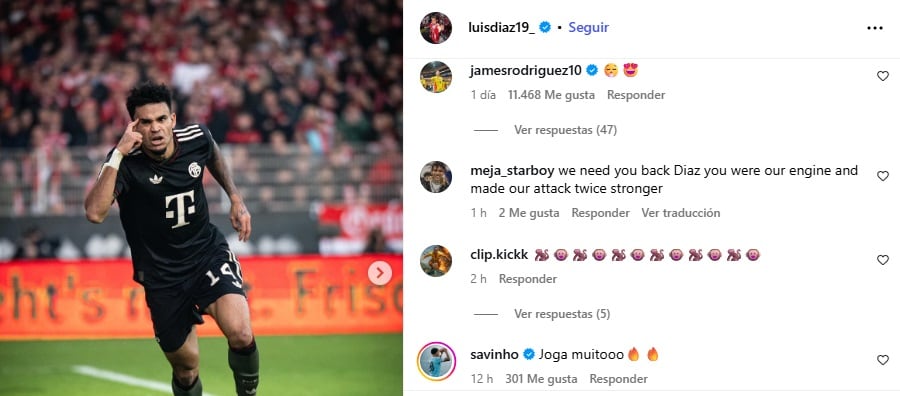 Pantallazo Instagram: @luisdiaz19_