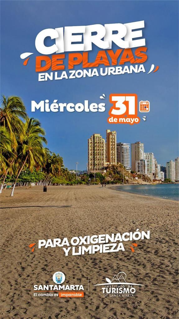 Cierre de playas en Santa Marta