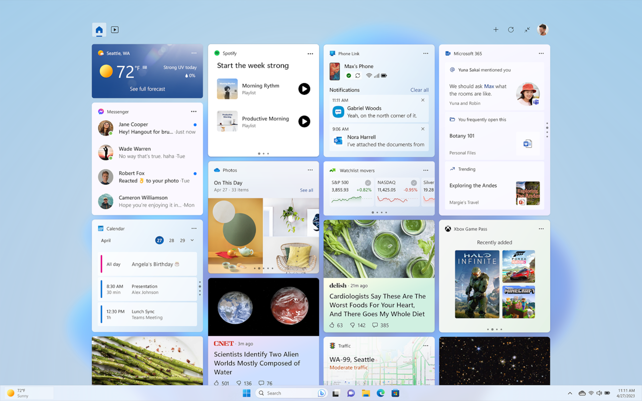 Los widgets de Windows 11 serán más inteligentes para ofrecer información relevante para el usuario.