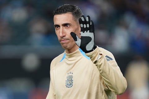 PHILADELPHIA, PENNSYLVANIA - MARCH 22: Angel Di Maria of Argentina looks on before a match agains El Salvador at Lincoln Financial Field on March 22, 2024 in Philadelphia, Pennsylvania. (Photo by Gustavo Pagano/Getty Images)