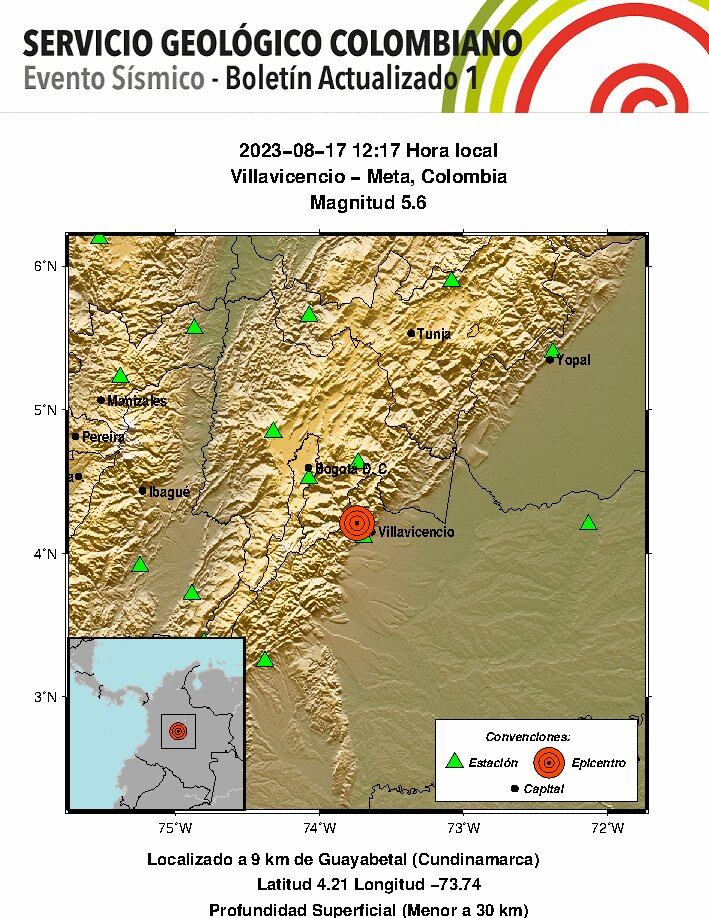 Temblor en la ciudad de Villavicencio.