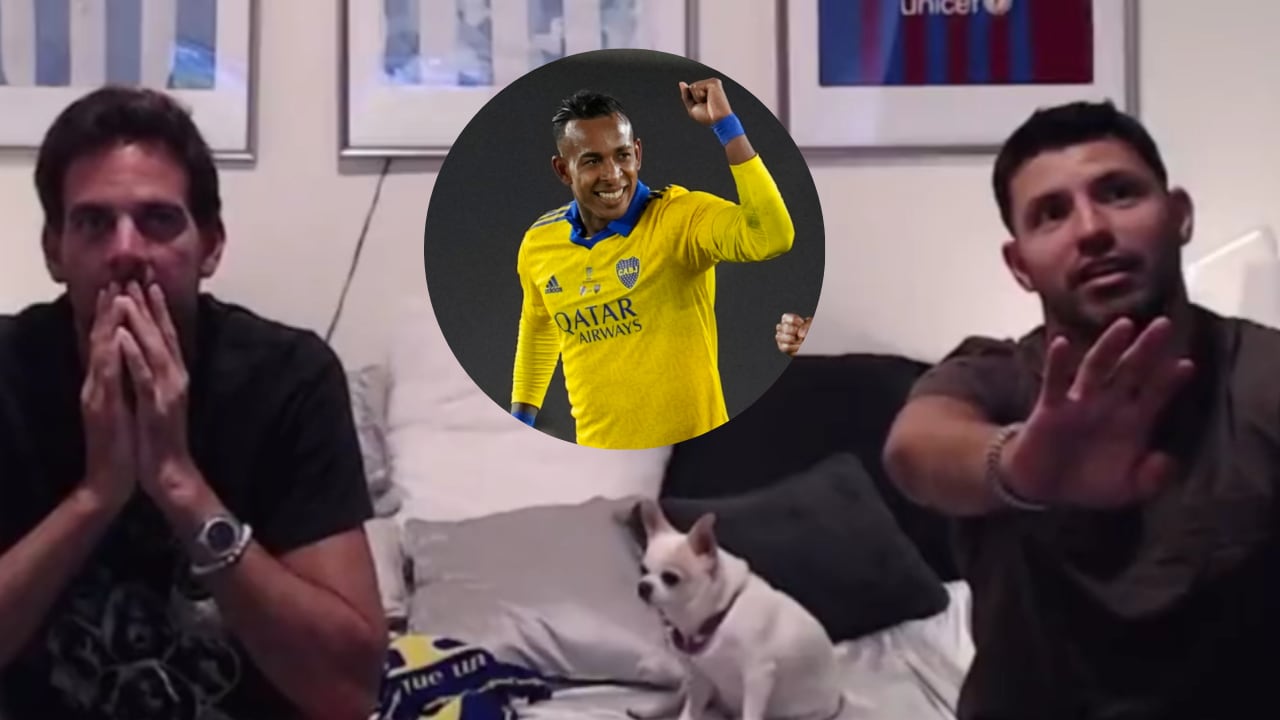 Juan Martín Del Potro y Sergio Agüero reaccionaron al gol de Sebastián Villa
