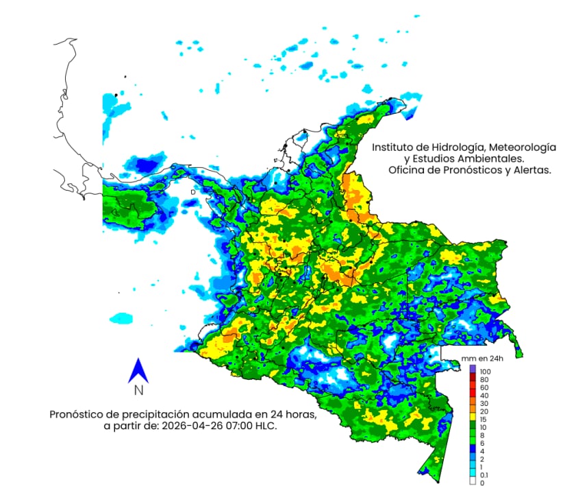 Clima del domingo 24 de abril.