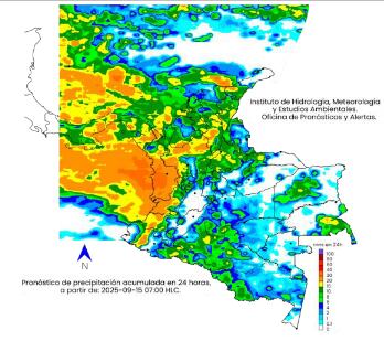 Pronóstico del clima en Colombia para este 15 de septiembre de 2025
