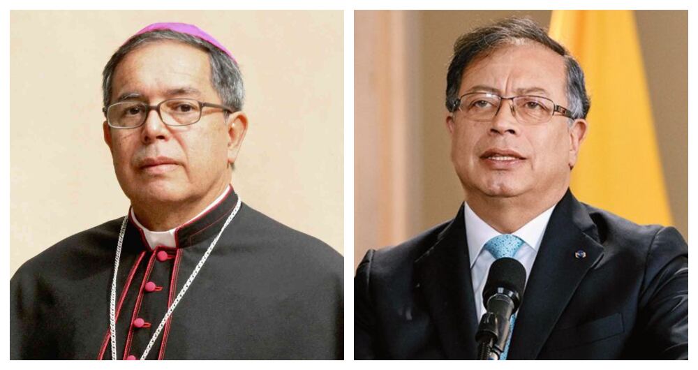 Monseñor Luis José Rueda y el presidente Gustavo Petro