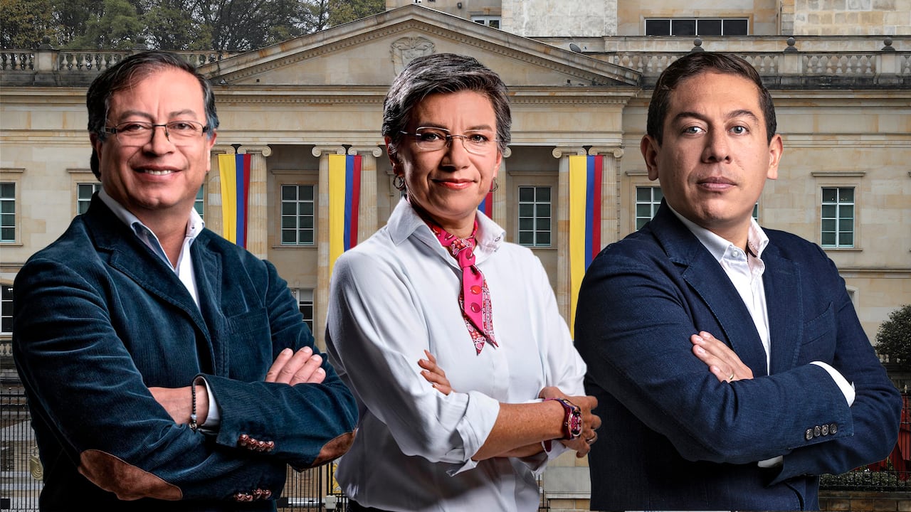 Claudia López, Gustavo Petro y Carlos Amaya