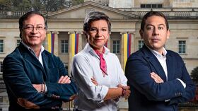 Claudia López, Gustavo Petro y Carlos Amaya