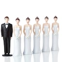 Grooms lined up to marry a bride