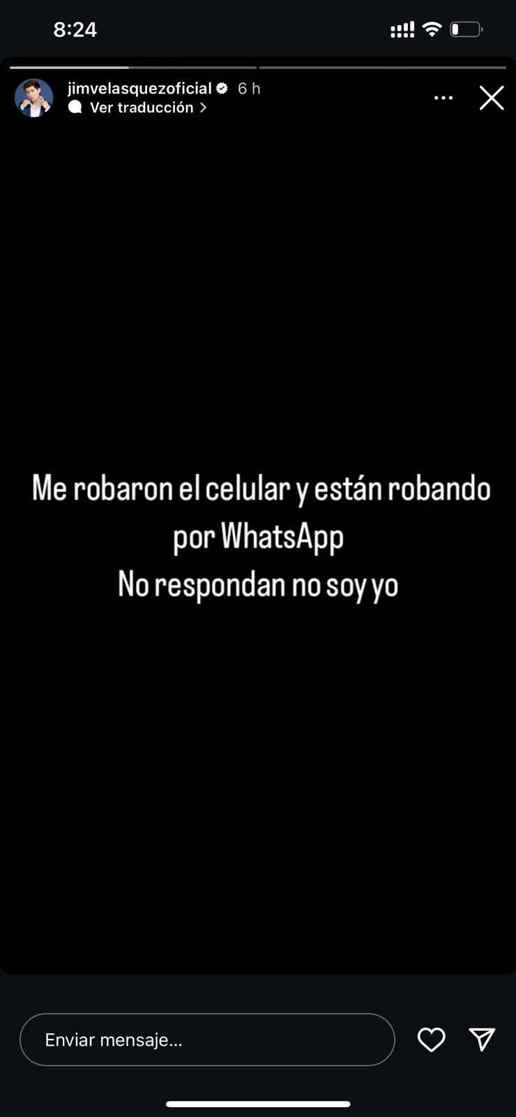 Robaron celular del influencer Jim Velásquez