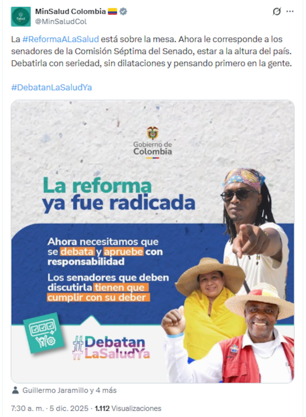 Los ministerios del Gobierno de Gustavo Petro le pidieron a la Comisión Séptima debatir la reforma a la salud.