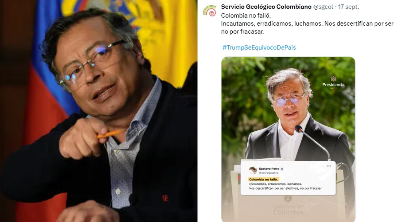 Gustavo Petro y una publicación del SGC.