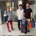 El empresario Mario Hernández y sus acompañantes, en Japón