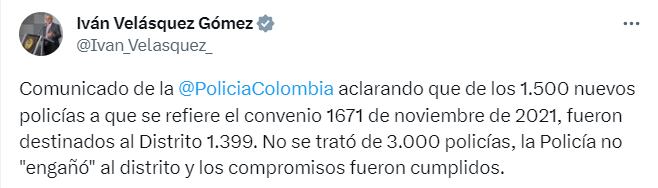 Respuesta del ministro Iván Velásquez