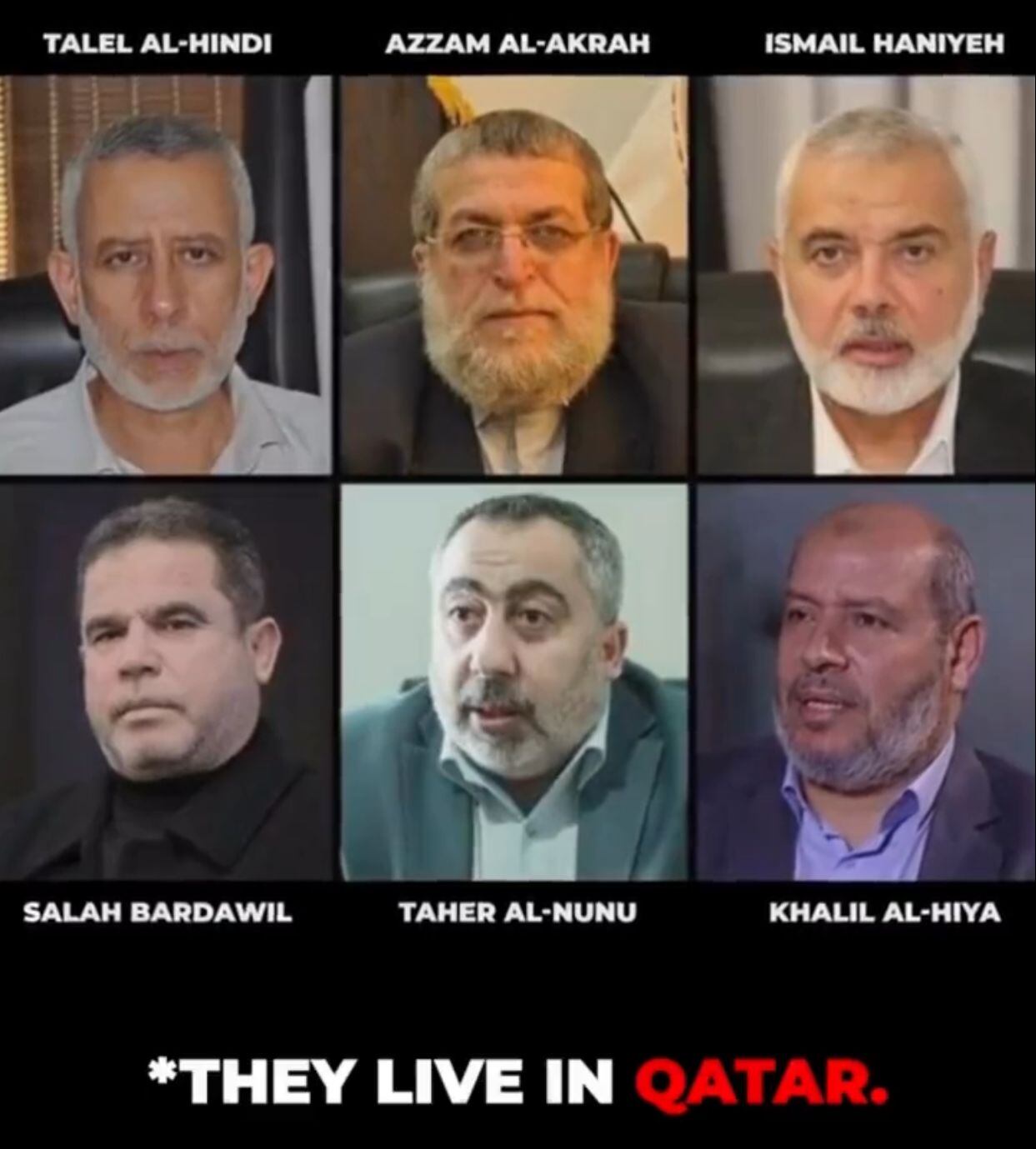 Estos serían los líderes de Hamás que viven actualmente en Qatar