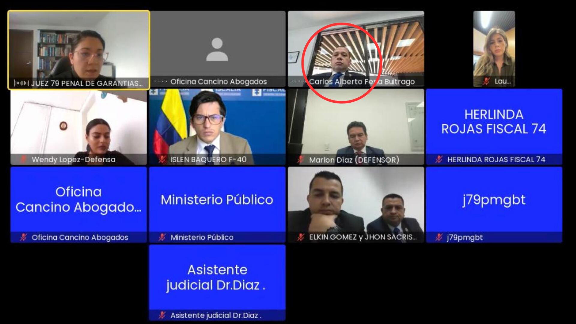 Audiencia de imputación de cargos contra el coronel Feria.