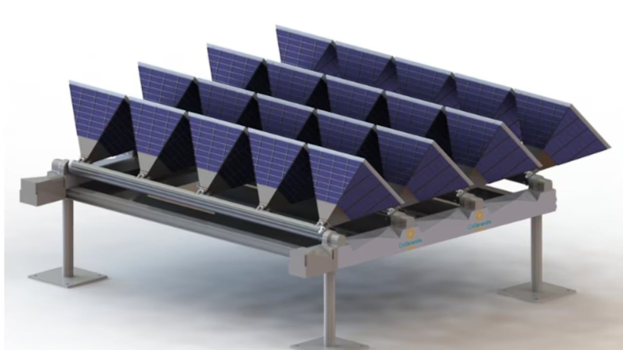 El sistema cuenta con un diseño en forma de pirámide que optimiza la captación de la radiación solar y mejora significativamente su rendimiento.