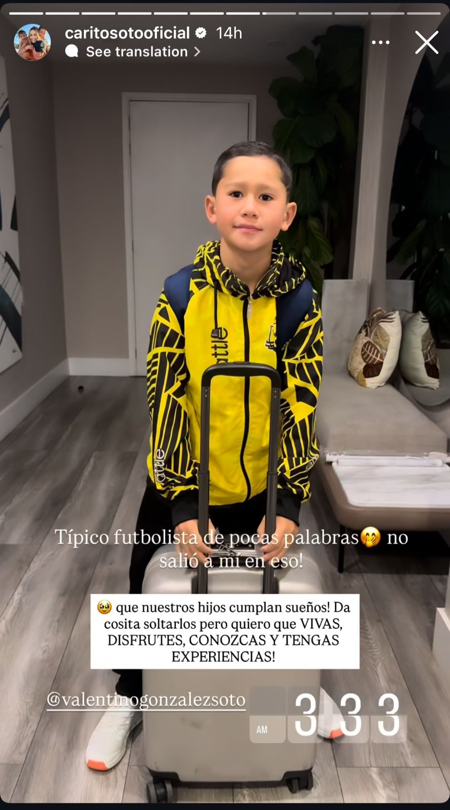 Carolina Soto se despidió de su hijo.