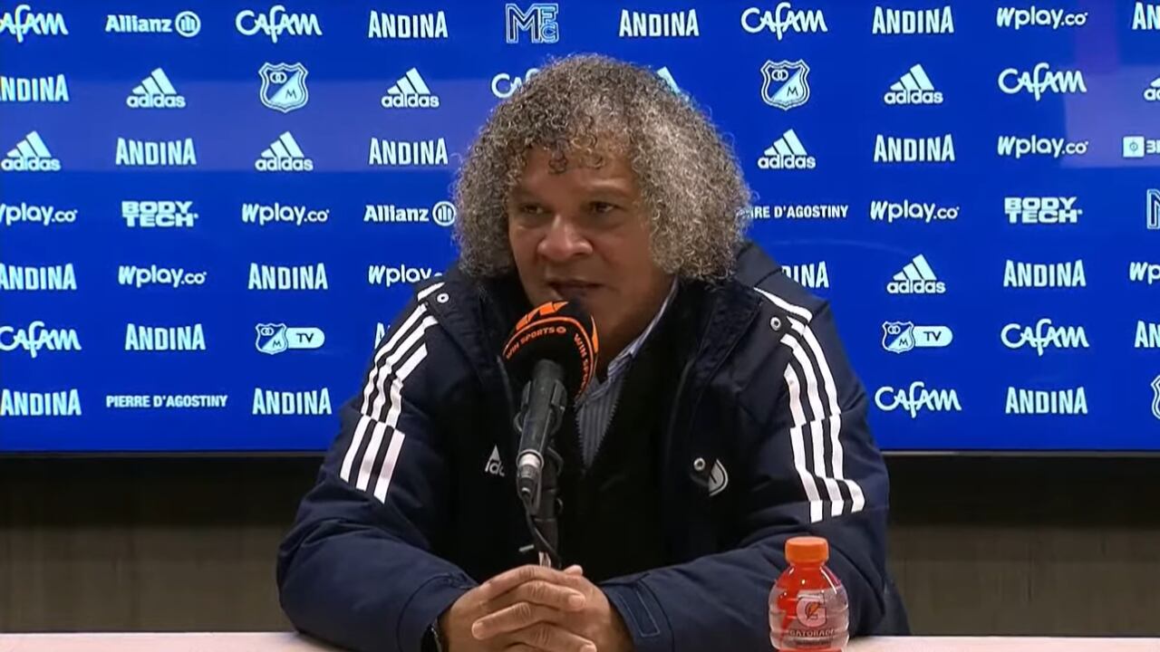 Alberto Gamero en rueda de prensa tras perder el clásico frente a Santa Fe.