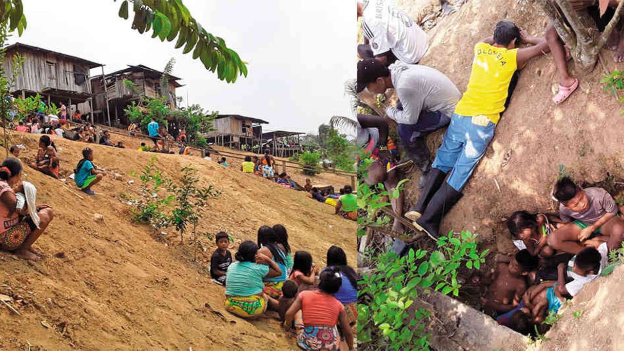 En Jagual los indígenas han quedado varías veces en medio del fuego cruzado. El 27 de marzo ocurrió la última balacera, cuando se presentaron enfrentamientos entre el Clan del Golfo y el Ejército. La comunidad tuvo que atrincherarse en medio de los cultivos.