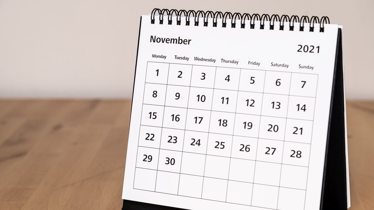 Calendario noviembre 2021