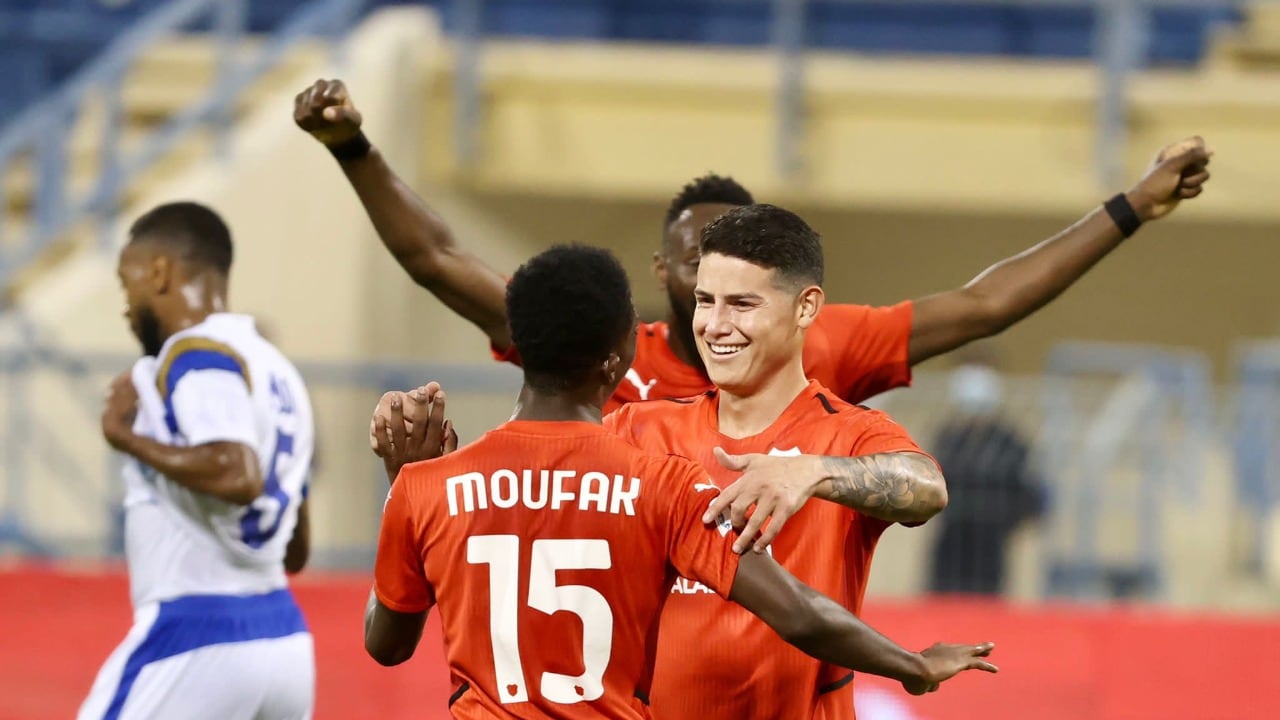 James Rodríguez acumula tres goles con Al Rayyan