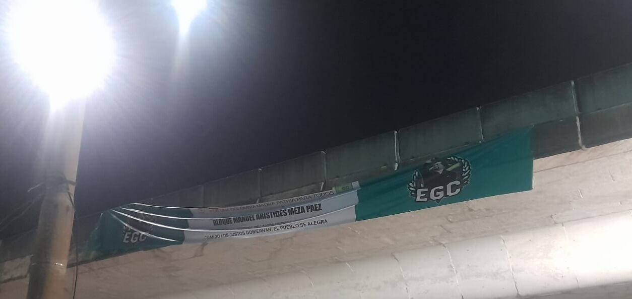 Banderas del Clan del Golfo en Barranquilla.