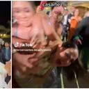 La joven contó que los novios se percataron del incidente y, luego, le entregaron otro ramo de flores.