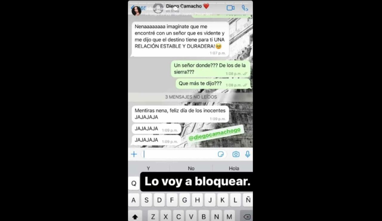 La joven publicó una captura de pantalla de la broma que le hizo su amigo.