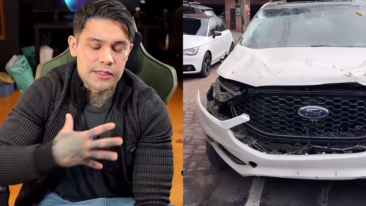 El influenciador mostró cómo quedó el carro de su mamá.