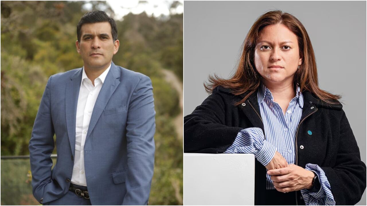 Abogado Julián Quintana y la gerente de la EAAB, Natalia Avendaño.