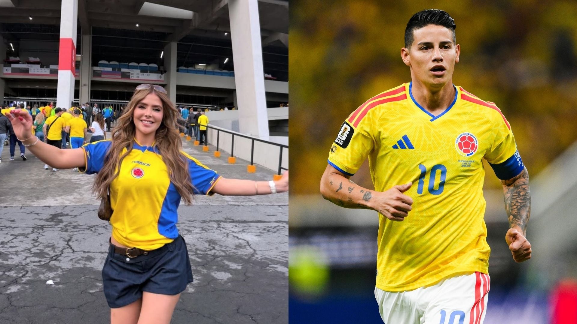 Luisa Duque y James Rodríguez durante el Mundial 2026.