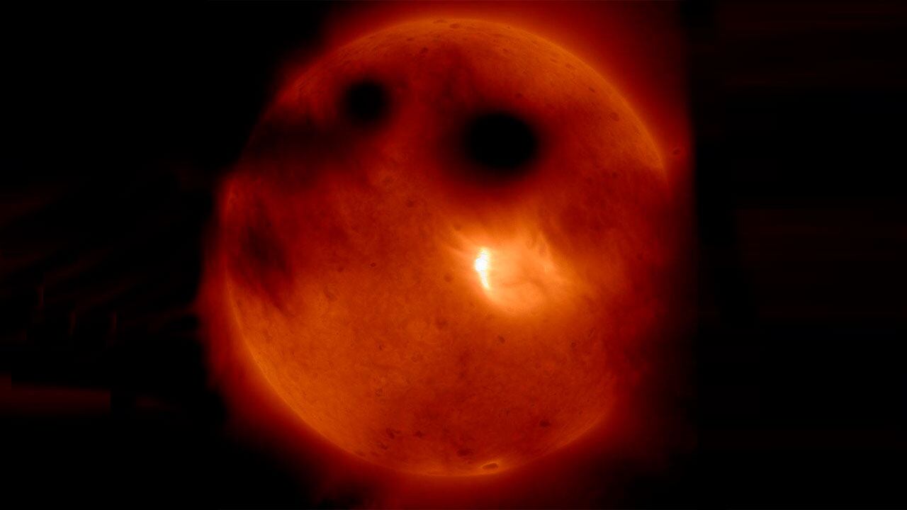 ilustración sobre la presencia de manchas solares.